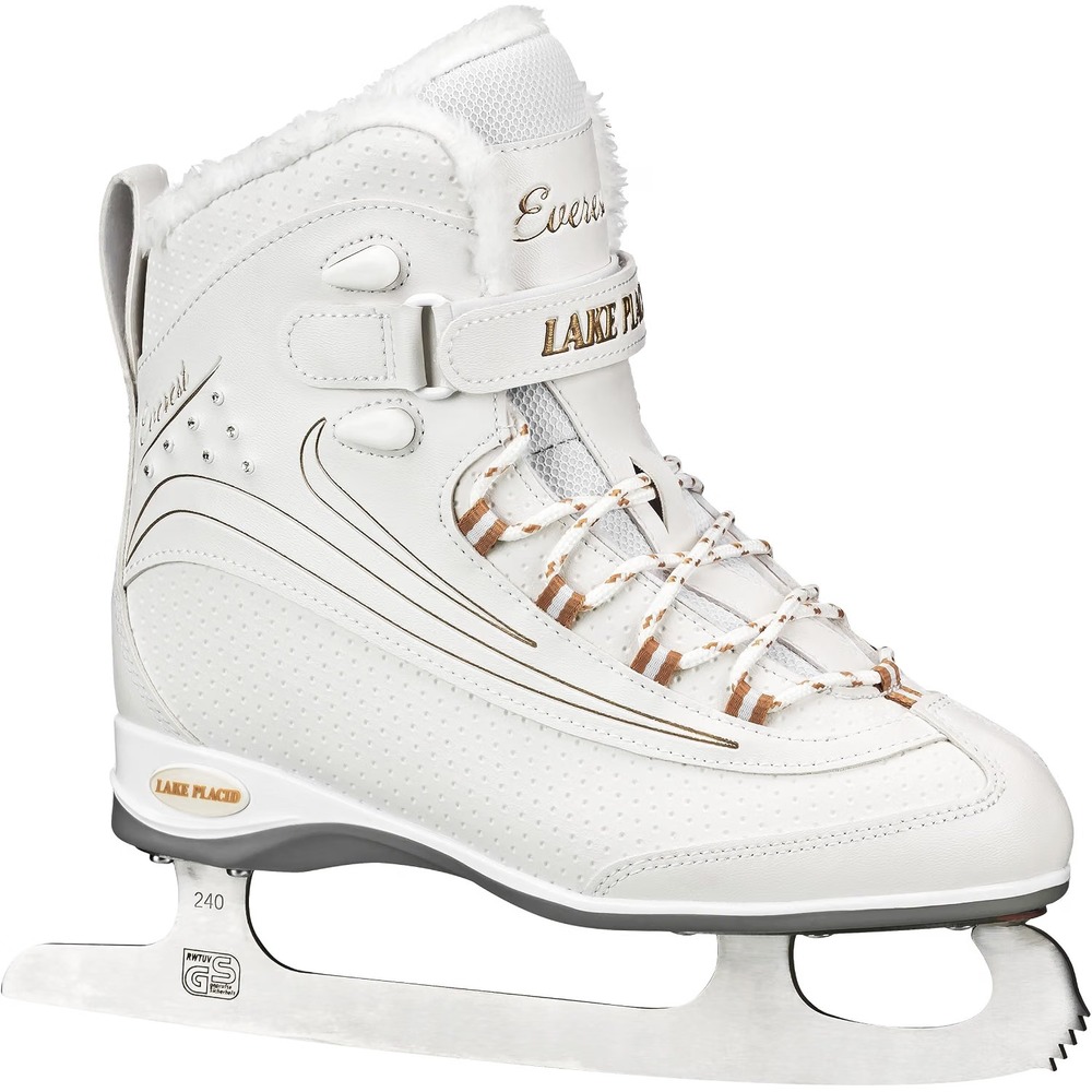 Lake Placid Everest Women's Ice Skate, White/Gold, Size 9 NEW in Box!